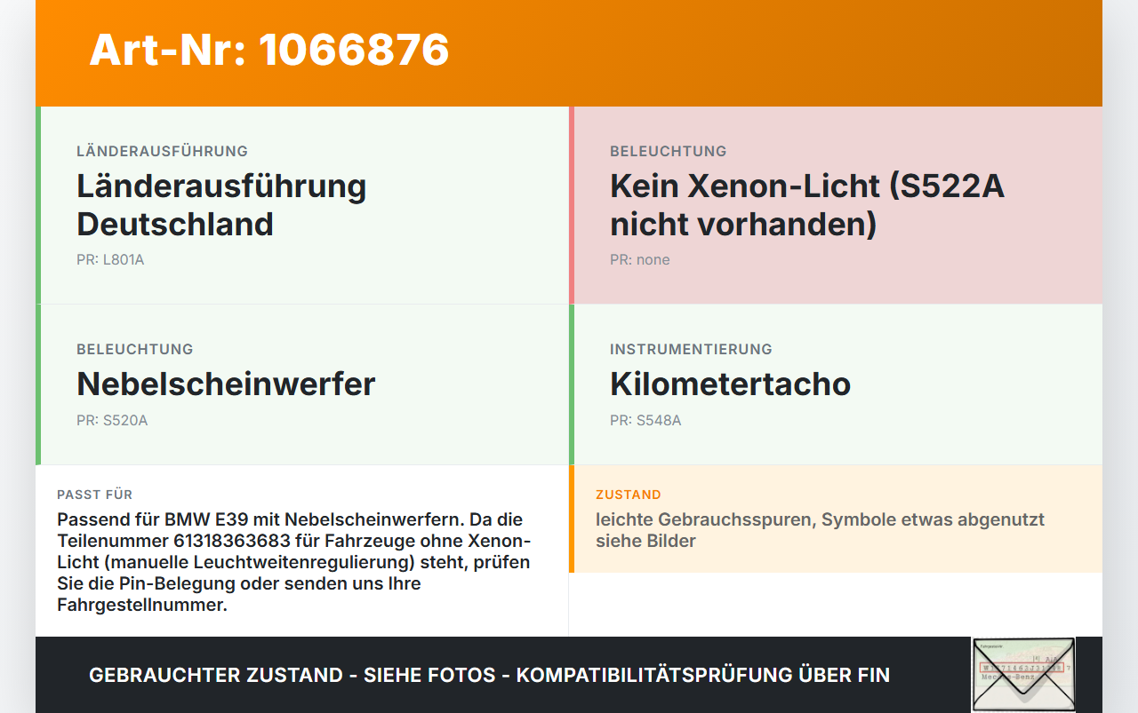 BMW 5er E39 530d 00-04 Lichtschalter Schalter BMW 5er E39 530d 00-04 09.04.2002 8363683 61318363683 549.39.10.11... Vorschau 3