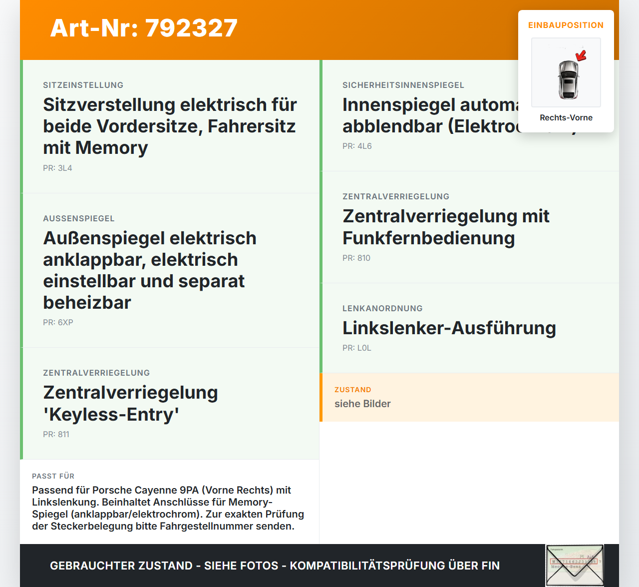 Porsche Cayenne 9PA 955 02-07 Kabelbaum für Tür und Fensterheber Rechts Vorne Porsche Cayenne 9PA 955 02-07... Vorschau 3