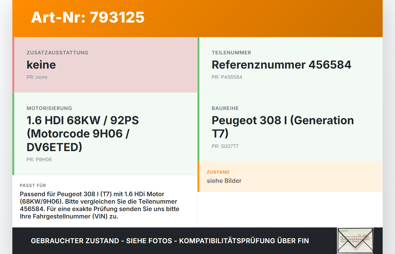 Peugeot 308 I T7 07-11 Hdi 1,6 68KW 9H06 Unterdruckpumpe Vakuumpumpe Peugeot 308 I T7 07-11 28.03.2011 456584... Vorschau 3