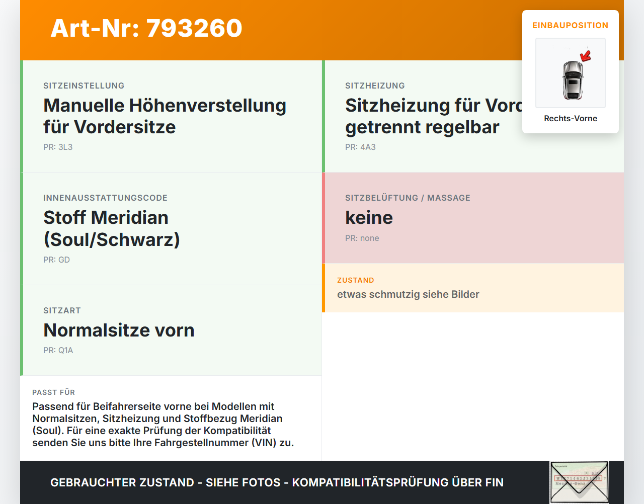 Audi A6 4F C6 08-11 Kombi Sitzpolster für Beifahrersitz Rechts Vorne Soul GD beheizt Audi A6 4F C6 08-11 22.04.2010... Vorschau 3