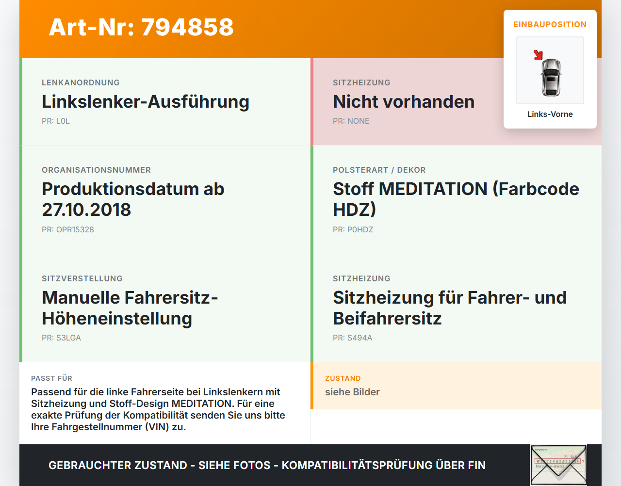 Citroen C3 SX 17-20 Sitzpolster für Fahrersitz Sitz Links Vorne beheizt Citroen C3 SX 17-20 27.12.2016 1620365980... Vorschau 3