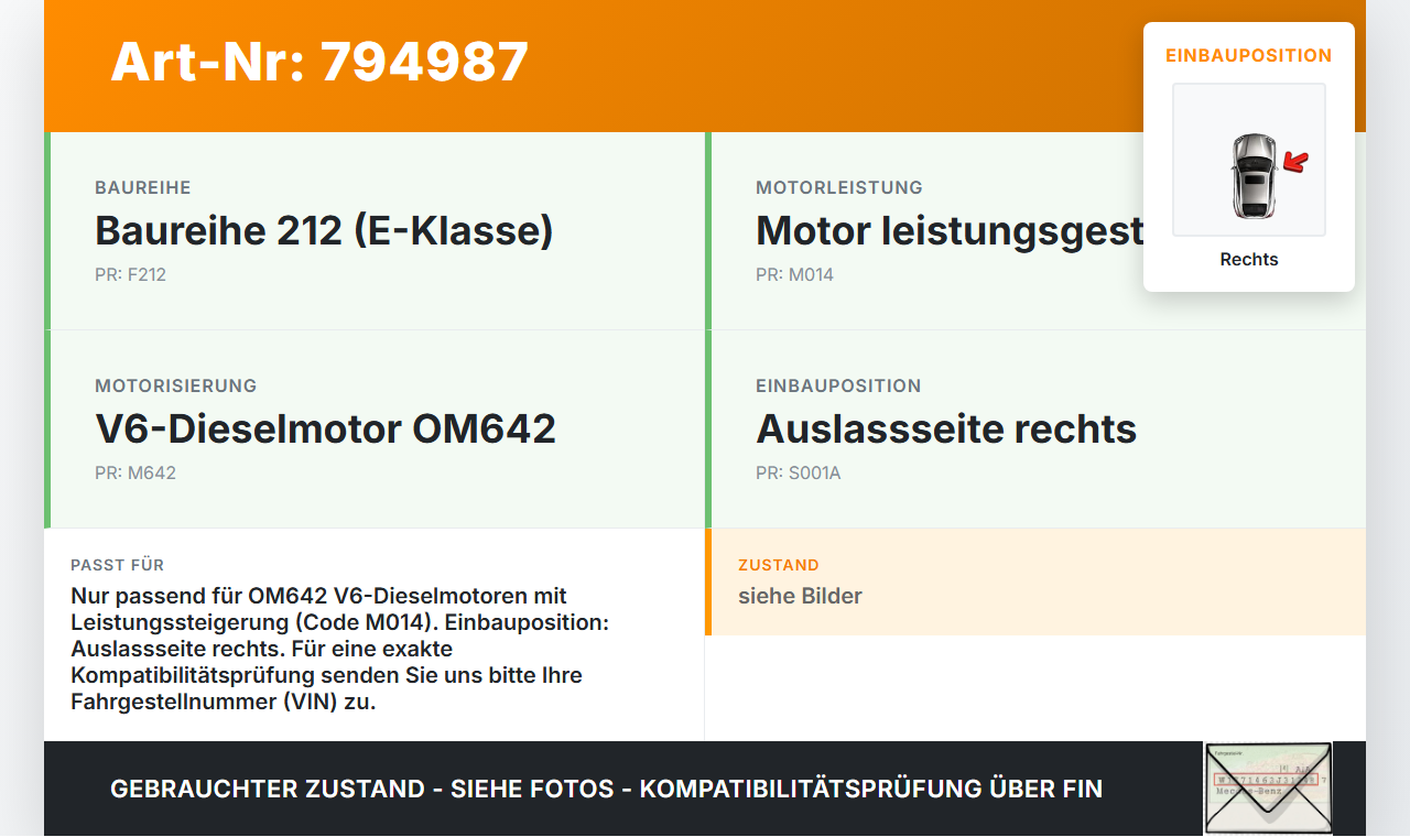 Mercedes S212 E350d 13-16 CDI 3,0 195KW 642858 Nockenwelle Auslass Rechts Mercedes S212 E350d 13-16 17.12.2014... Vorschau 3