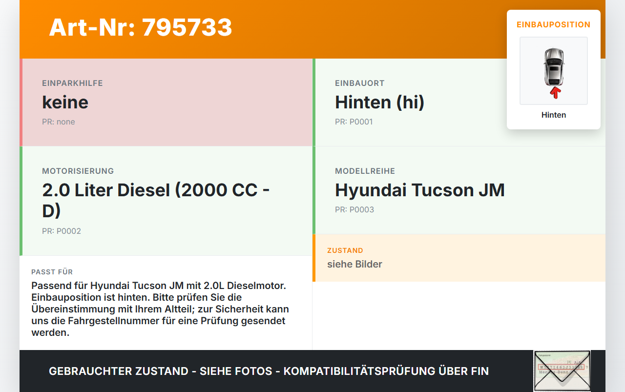 Hyundai Tucson JM 05-10 Stoßstangenträger Stoßfängerträger Träger Querträger Hinten Hyundai Tucson JM 05-10... Vorschau 3