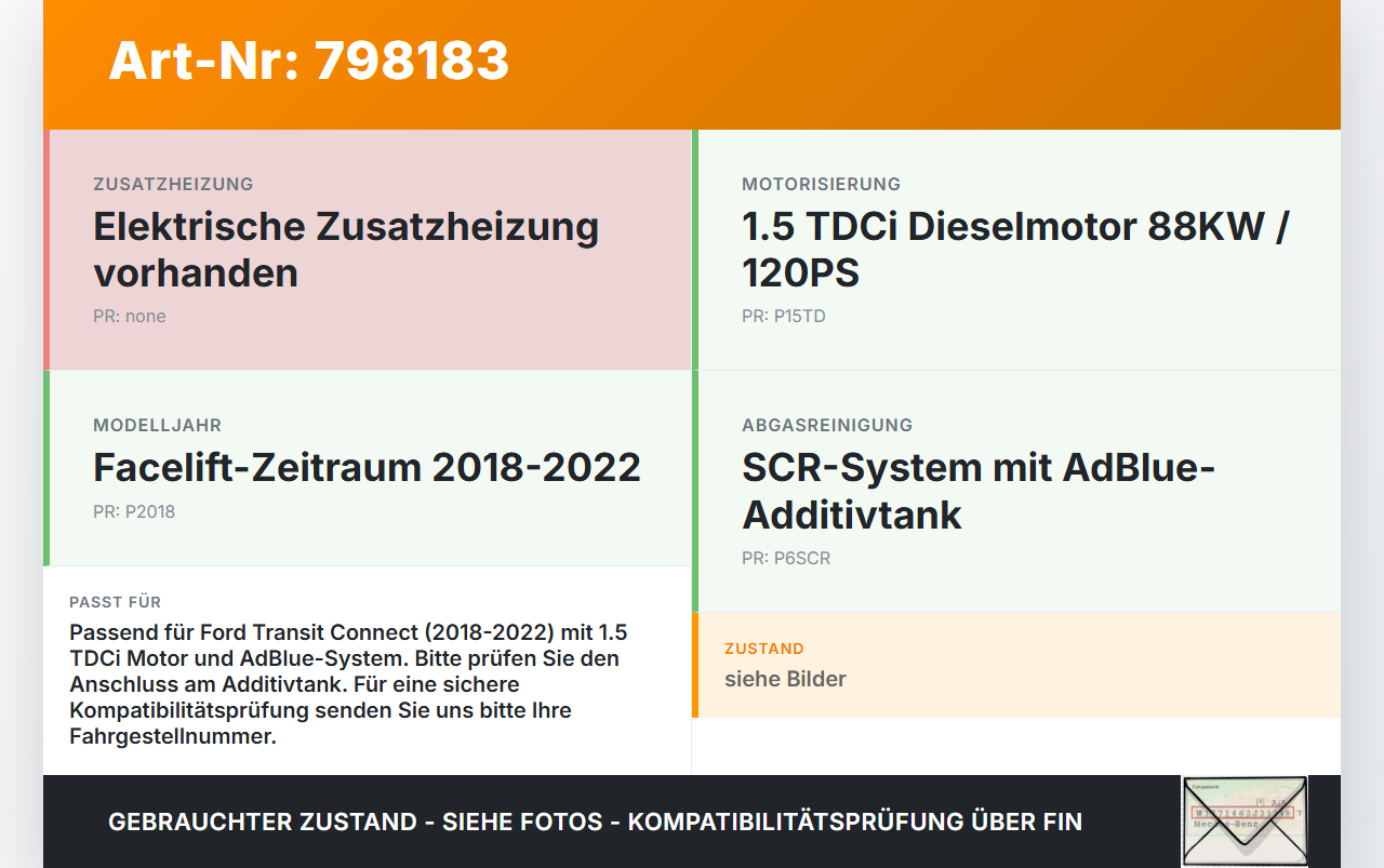 Ford Transit Connect 18-22 TDCi 1,5 88KW Einfüllstutzen Füllstück für Additiv Ford Transit Connect 18-22 15.04.2019... Vorschau 3