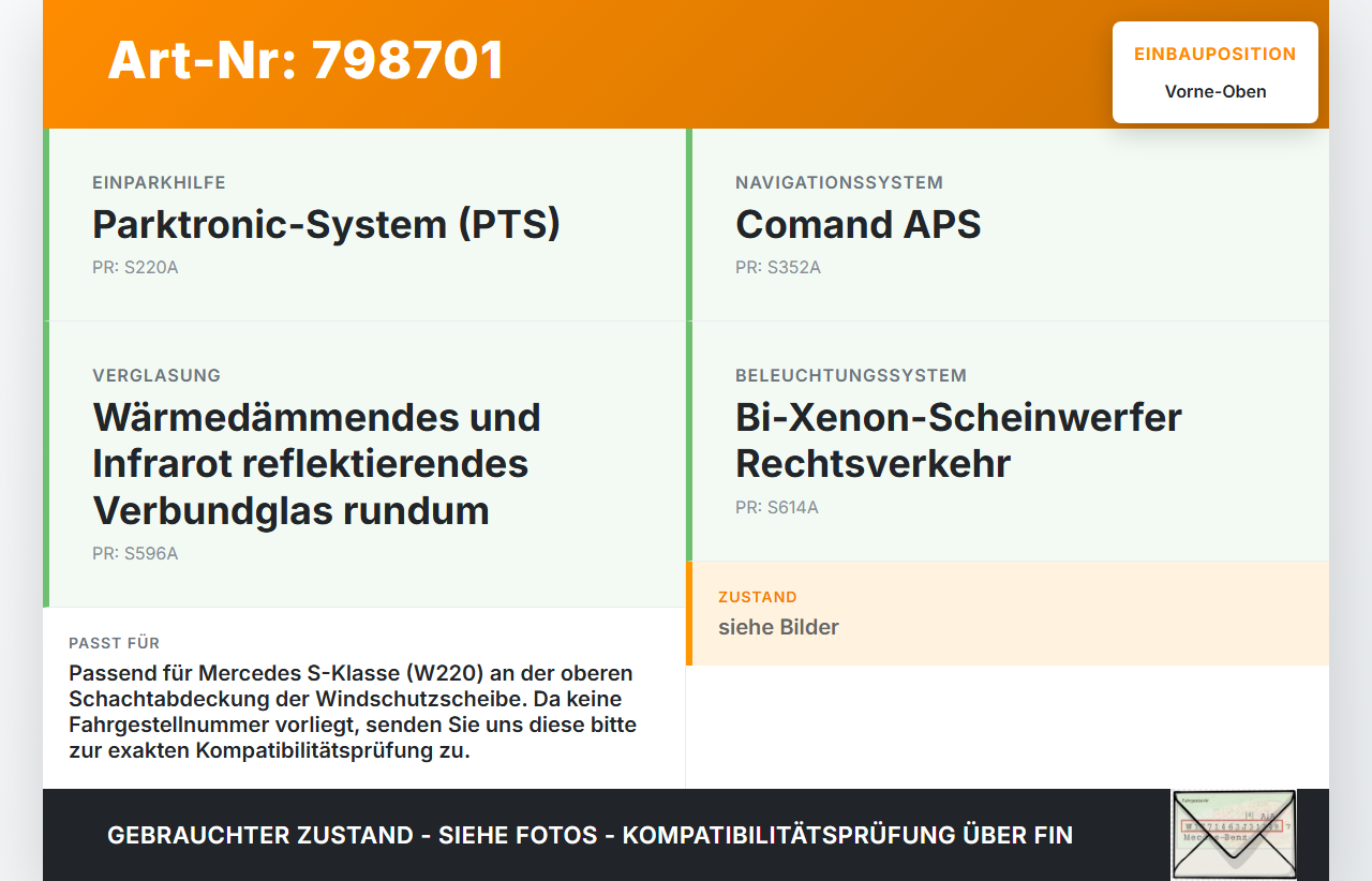 Mercedes S-Kl. W220 S320 02-05 Scheibendichtung Schachtabdeckung Vorne Oben für Windschutzscheibe WS Mercedes S-Kl... Vorschau 3