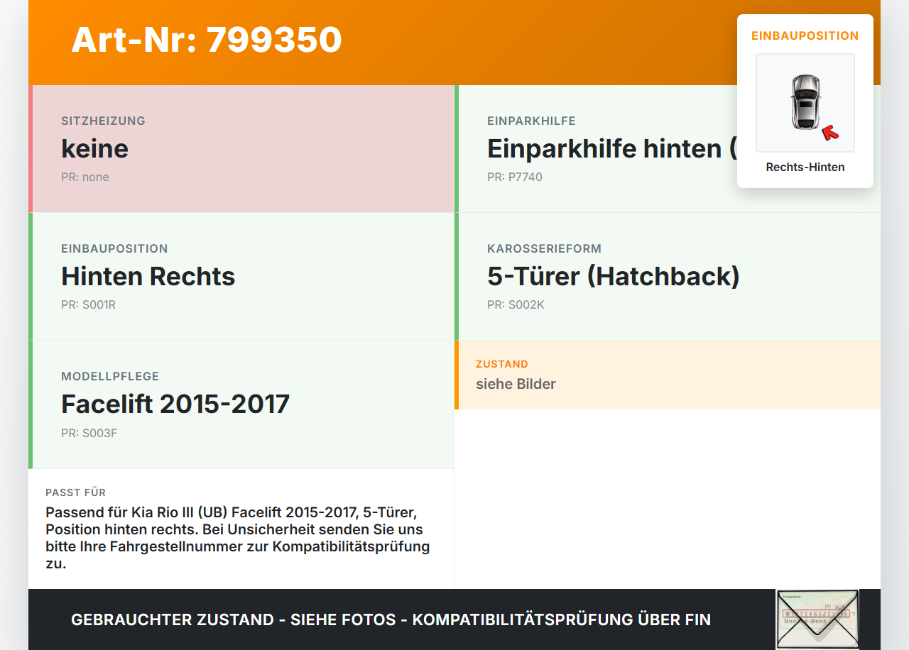 Kia Rio III UB 15-17 5T Halter Träger Aufnahme Führung für Stoßstange Rechts Hinten Kia Rio III UB 15-17 21.05.2015... Vorschau 3