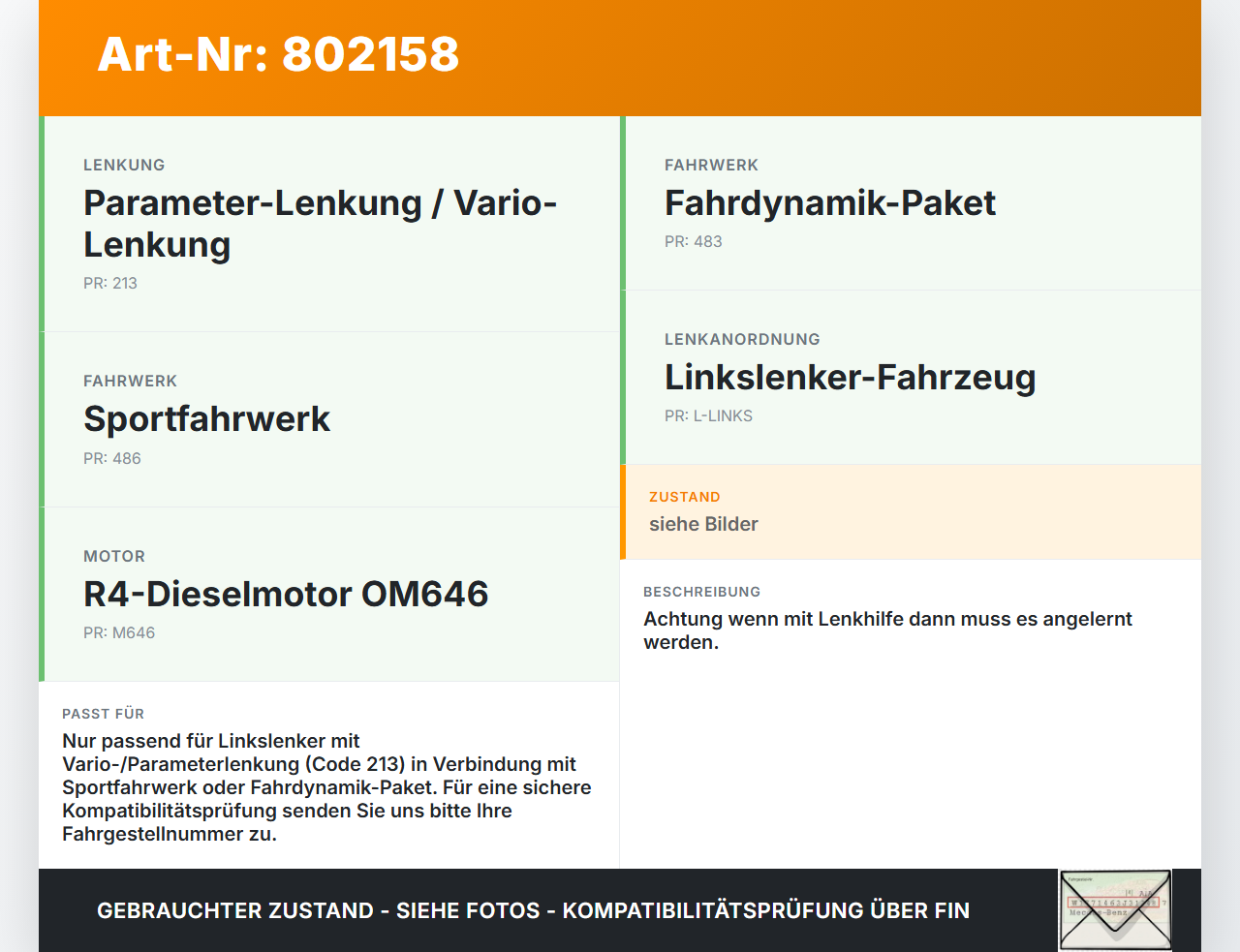 Mercedes W204 S204 C220 07-14 Lenkgetriebe Servolenkung Vario-Lenkung Mercedes W204 S204 C220 07-14 28.11.2007... Vorschau 3