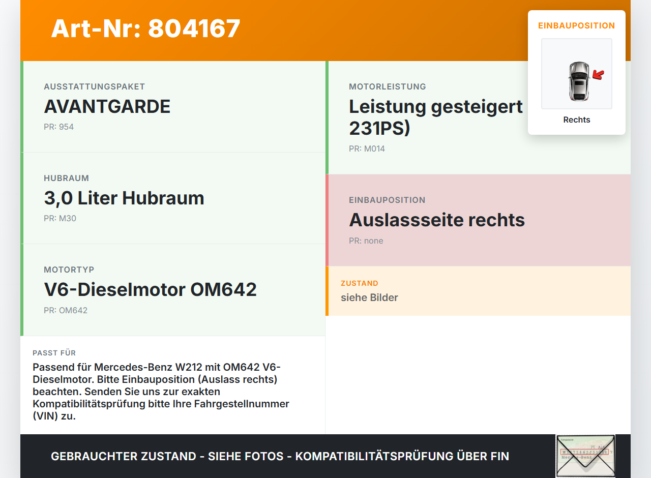 Mercedes W212 E350 09-14 CDI 3,0 170KW 642850 Nockenwelle Auslass Rechts Mercedes W212 E350 09-14 04.06.2009... Vorschau 3