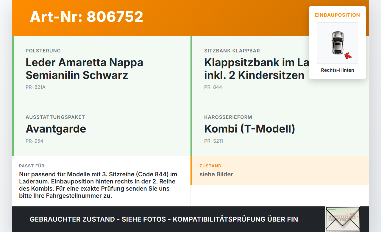 Mercedes S211 W211 E350 06-09 Kombi Gurtschloss Rechts Hinten 2te Reihe Mercedes S211 W211 E350 06-09 28.04.2008... Vorschau 3