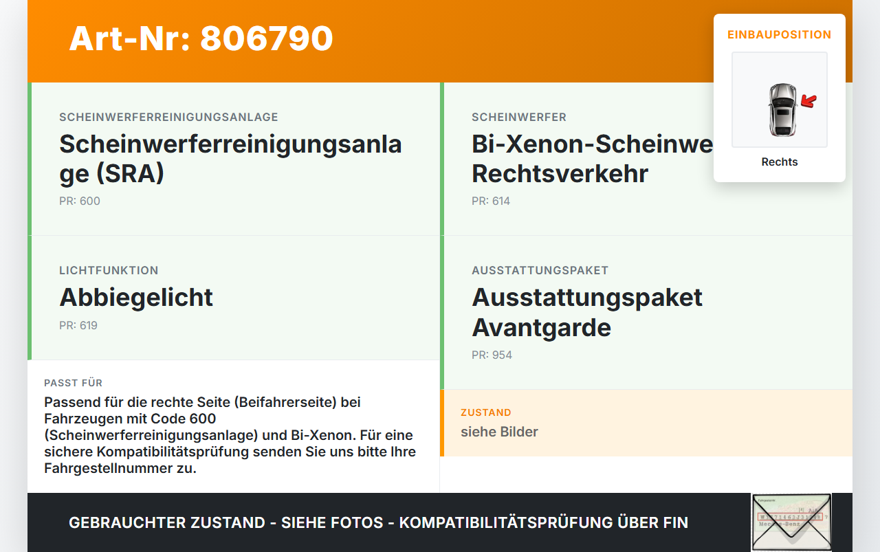 Mercedes S211 W211 E350 06-09 Waschdüse für Scheinwerfer Rechts Mercedes S211 W211 E350 06-09 28.04.2008... Vorschau 3
