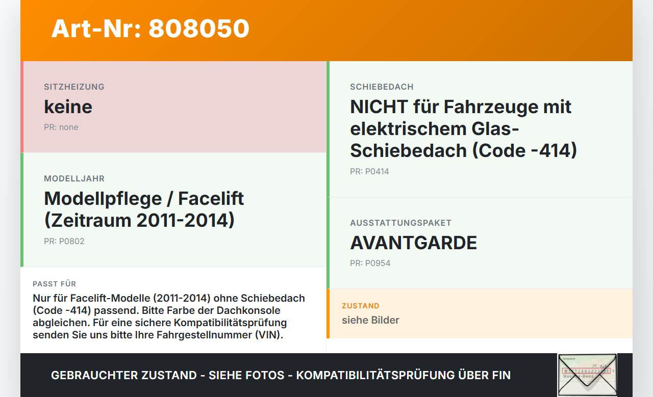 Mercedes W204 S204 C180 11-14 Innenleuchte Innenraumleuchte Dachkonsole Mercedes W204 S204 C180 11-14 11.11.2010... Vorschau 3