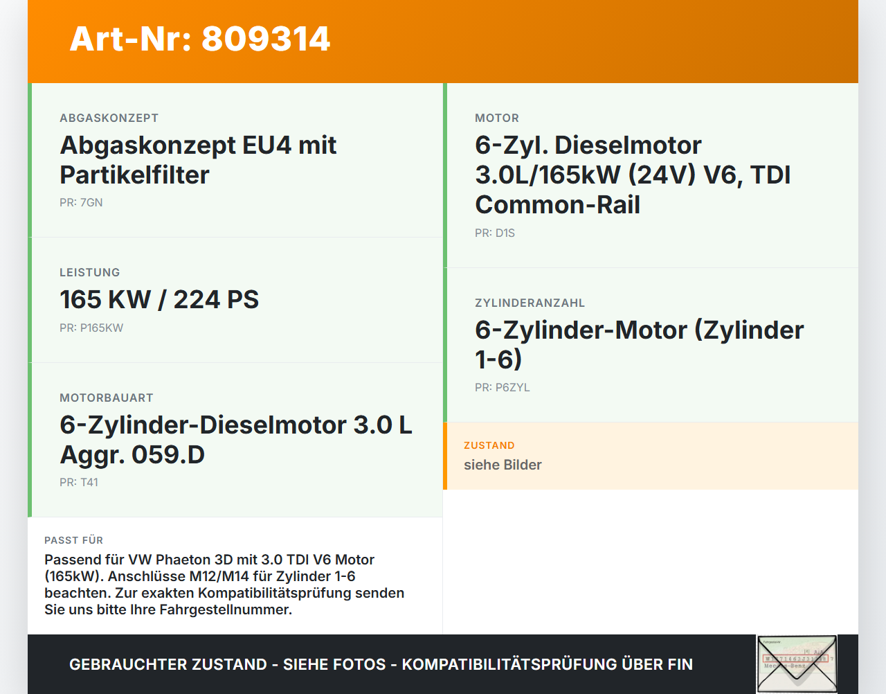 VW Phaeton 3D 01-07 TDI 3,0 165KW Hochdruck Leitung Kraftstoffleitung VW Phaeton 3D 01-07 24.05.2007 059130310R... Vorschau 3