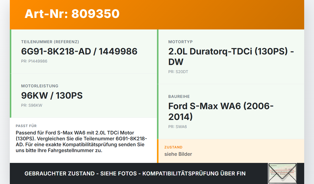 Ford S-Max WA6 06-14 TDCi 2,0 96KW Ausgleichsbehälter für Kühlmittel Ford S-Max WA6 06-14 14.12.2007 6G91-8K218-AD... Vorschau 3