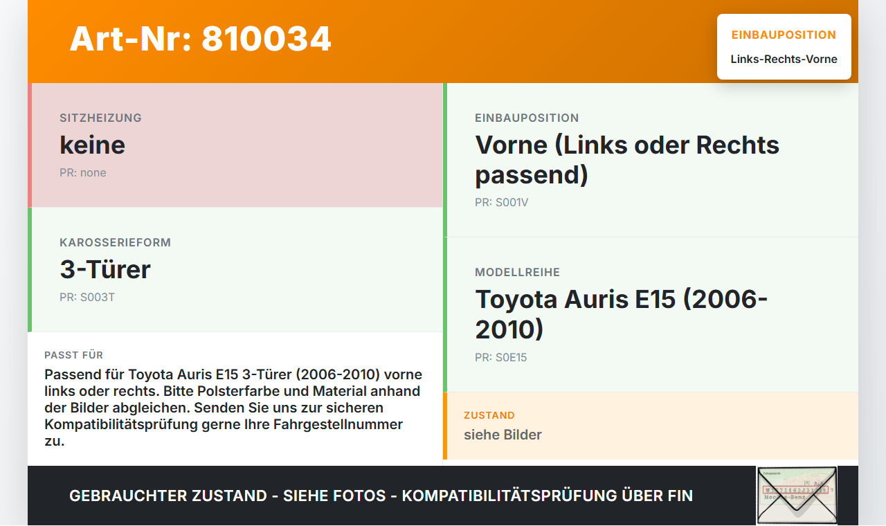 Toyota Auris E15 06-10 3T Kopfstütze für Beifahrer Sitz Rechts oder Links Vorne Toyota Auris E15 06-10 17.08.2009... Vorschau 3