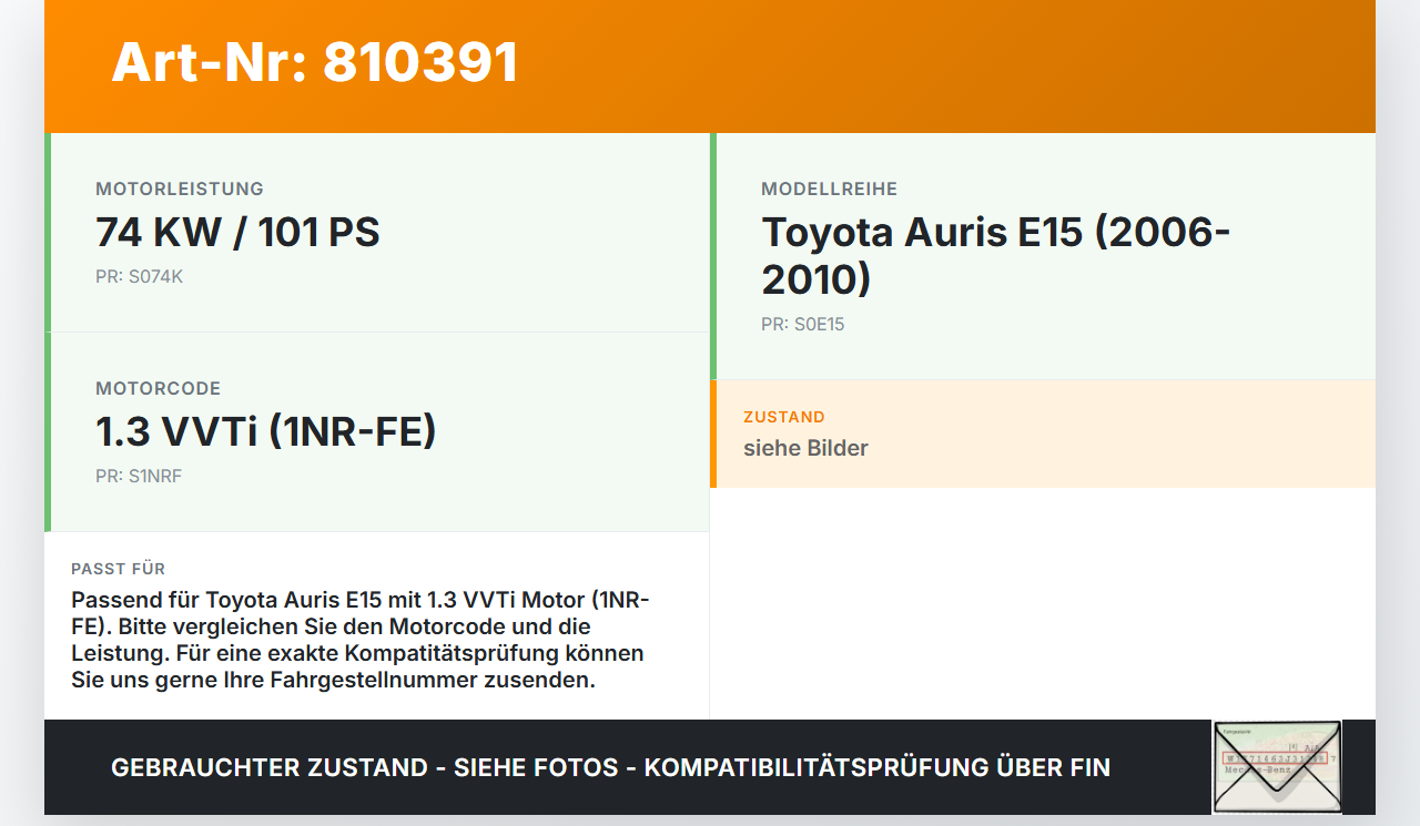 Toyota Auris E15 06-10 VVTi 1,3 74KW 1NRFE Schwungscheibe Schwungrad Toyota Auris E15 06-10 17.08.2009 1340547020... Vorschau 3