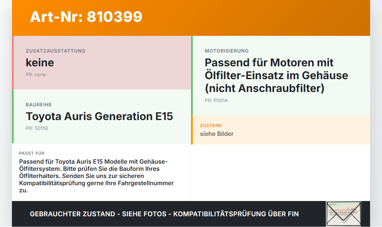 Toyota Auris E15 06-10 VVTi 1,3 74KW 1NRFE Schraubverschluss für Ölfiltergehäuse Gehäuse Halter Ölfilter Toyota... Vorschau 3