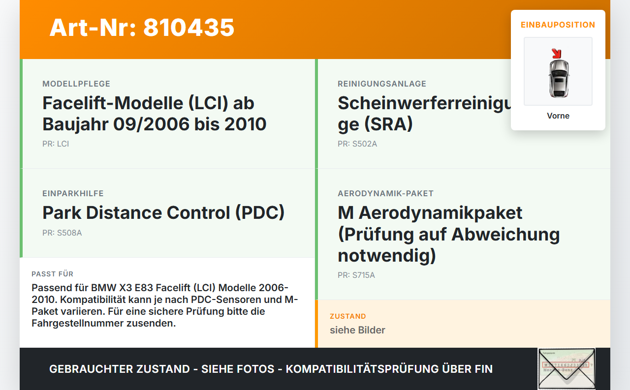 BMW X3 E83 LCI 06-10 Stoßstangenträger Stoßfängerträger Querträger Vorne BMW X3 E83 LCI 06-10 18.10.2006... Vorschau 3