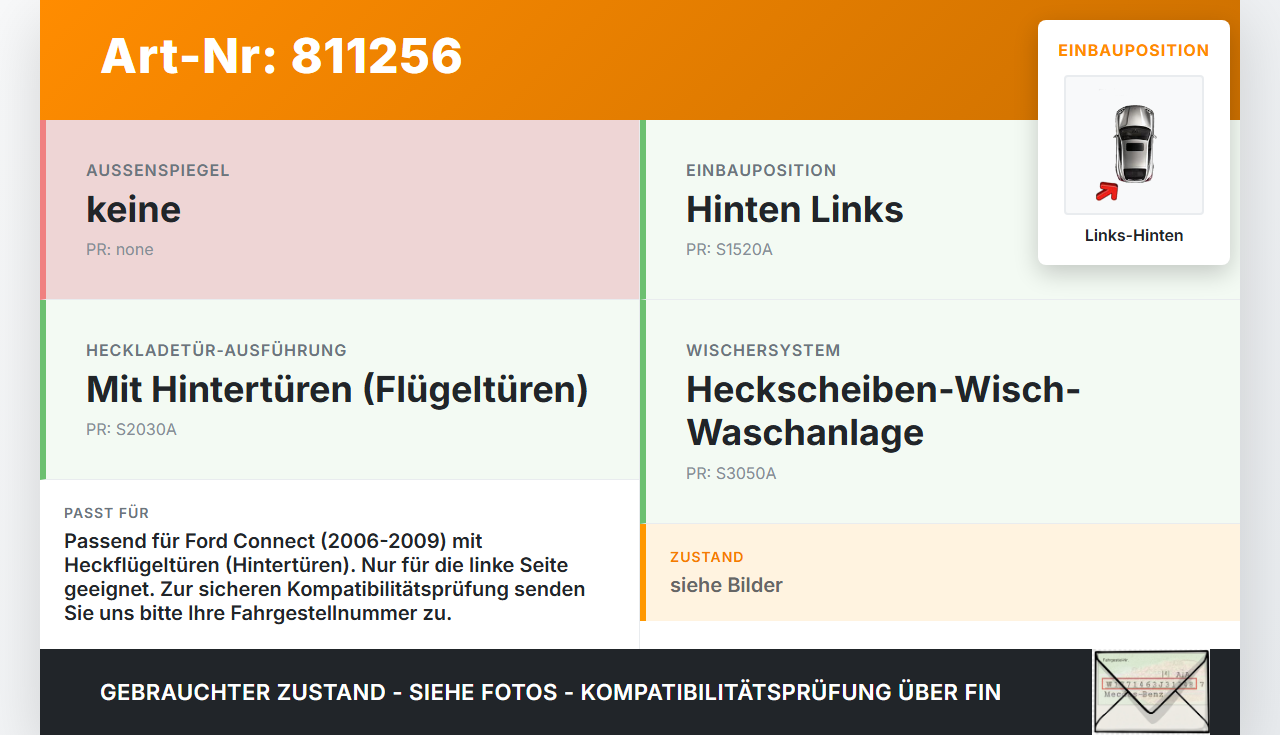 Ford Connect 06-09 Wischermotor Hinten Links Heckwischermotor Ford Connect 06-09 22.08.2008 6T16-17404-AB 404.737E... Vorschau 3