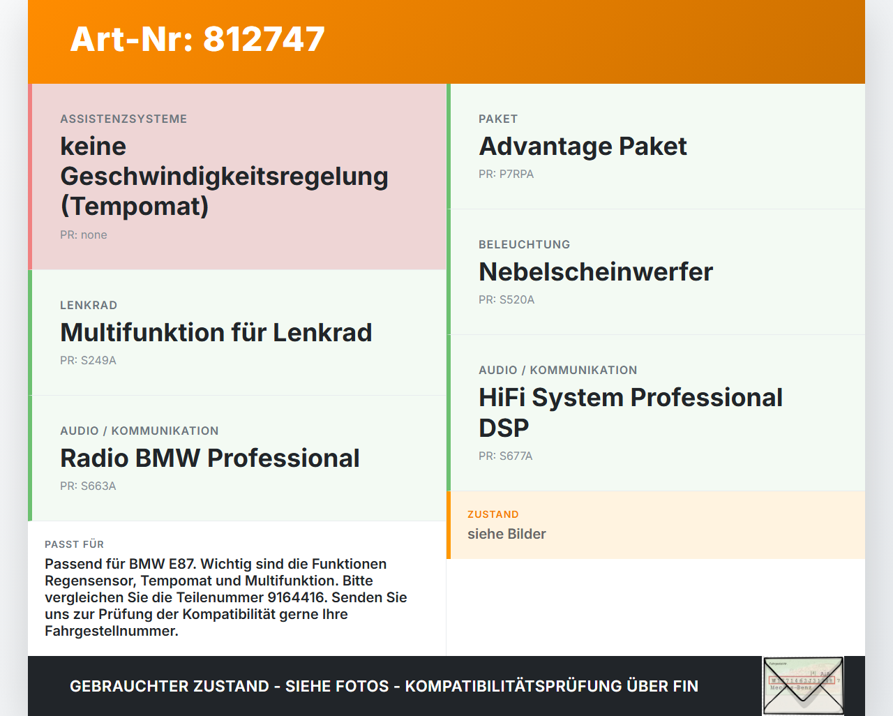 BMW E87 1er 116i 04-07 Schaltzentrum für Lenkrad BMW E87 1er 116i 04-07 15.03.2005 6131-9164416 6962662 6962662-03... Vorschau 3