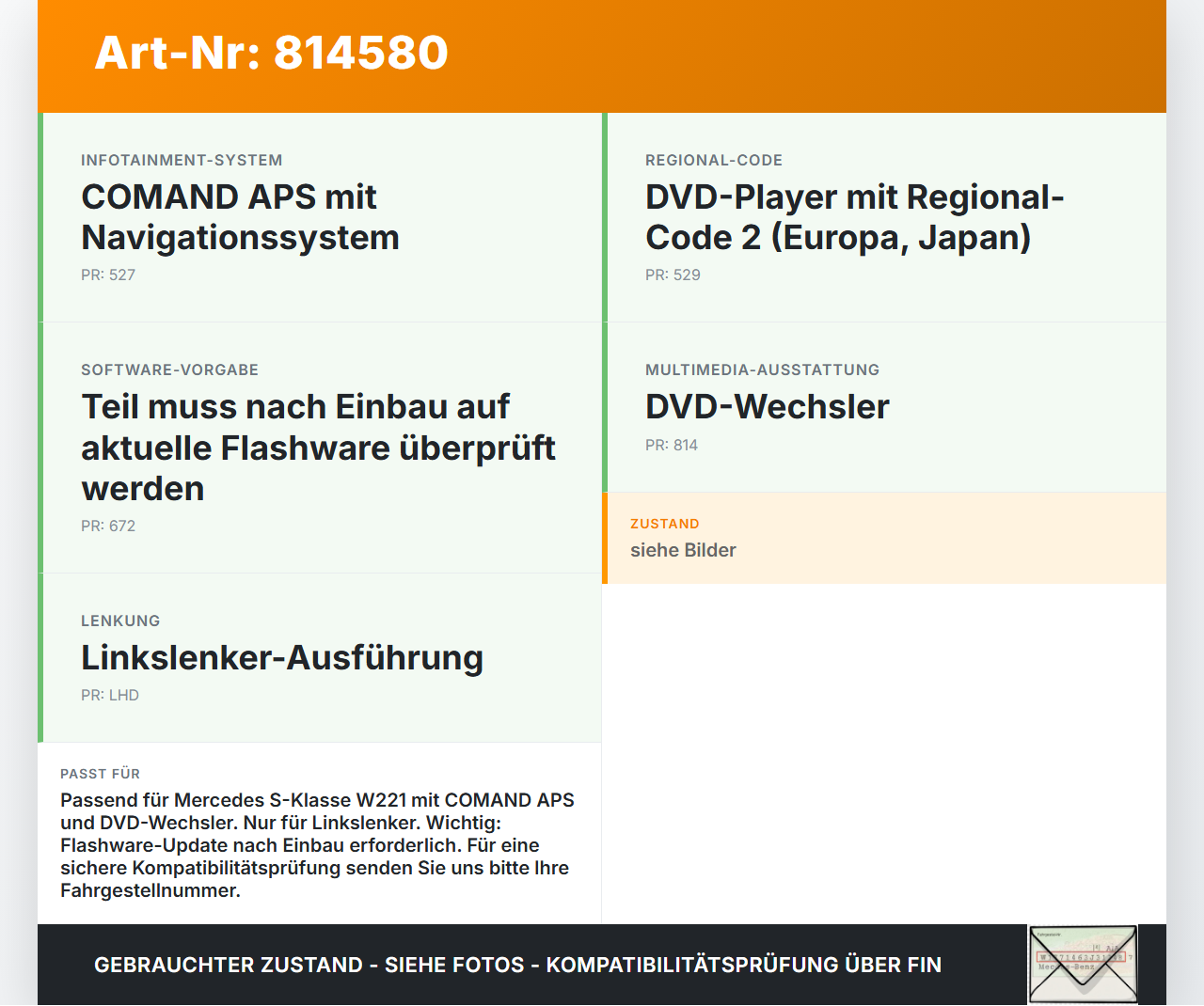 Mercedes W221 S320 05-09 CDI 3,0 173KW Zentraldisplay Display Navi Command Mercedes W221 S320 05-09 25.07.2006... Vorschau 3