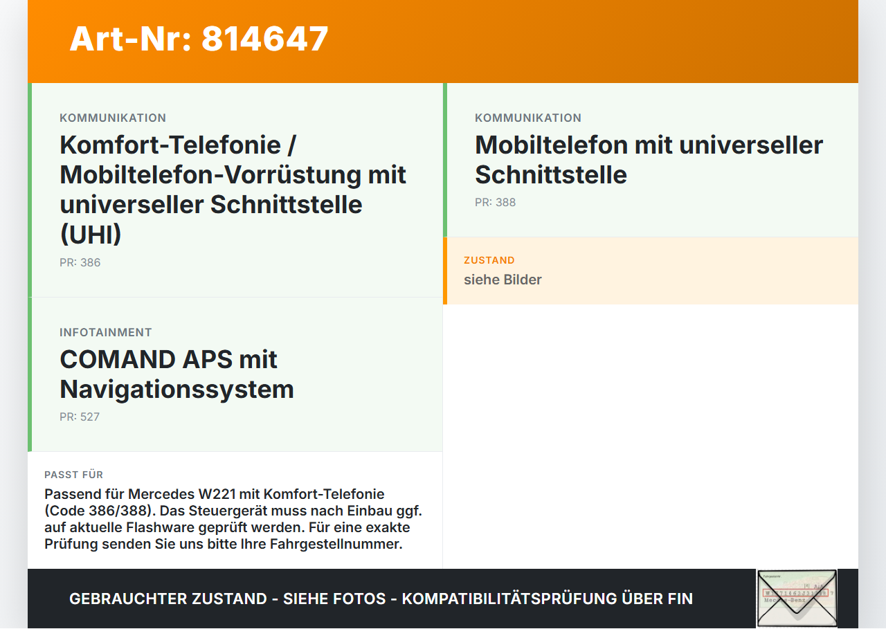 Mercedes W221 S320 05-09 Steuergerät ECU Modul Motorola Telefon Bluetooth Interface SG Mercedes W221 S320 05-09... Vorschau 3