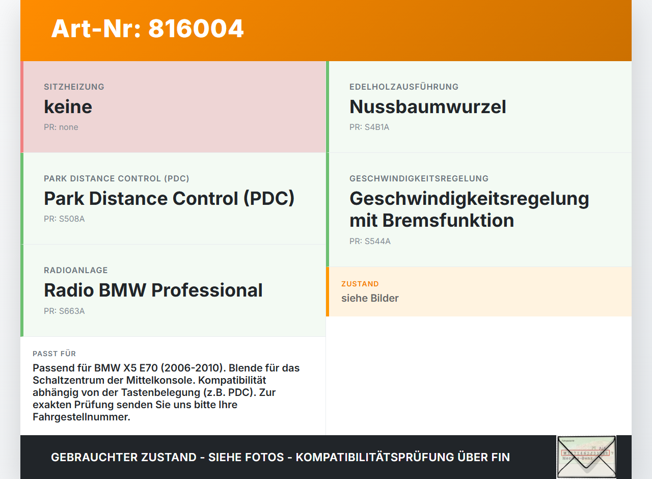 BMW X5 35d E70 06-10 Blende Einbaurahmen BMW X5 35d E70 06-10 29.06.2007 6966708 61316966708 7161797 7161797-04... Vorschau 3