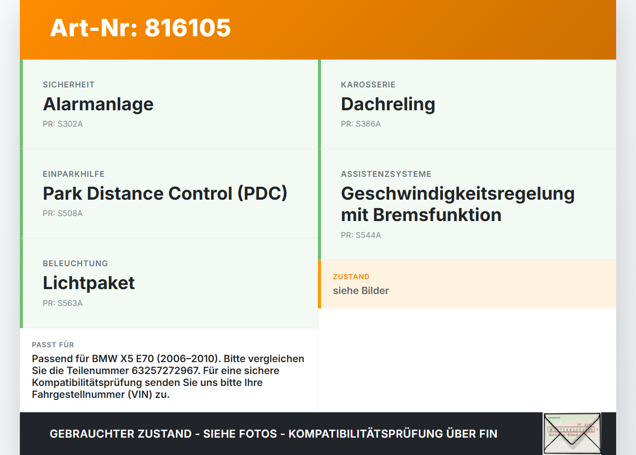 BMW X5 35d E70 06-10 Bremslicht 3te Bremsleuchte für Klappe BMW X5 35d E70 06-10 29.06.2007 6325-7272967 7272967... Vorschau 3