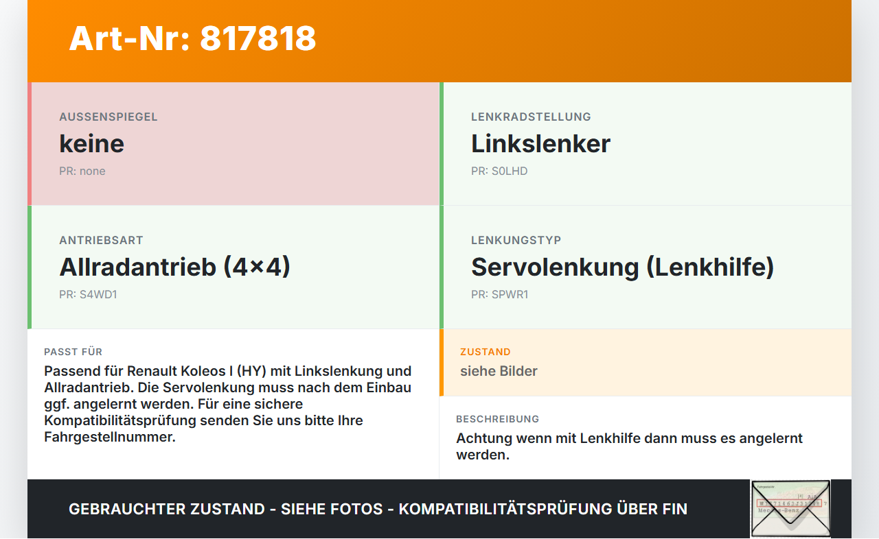 Renault Koleos I HY 4x4 07-11 Lenkgetriebe Servolenkung Renault Koleos I HY 4x4 07-11 19.06.2009 N451388 490018888R... Vorschau 3