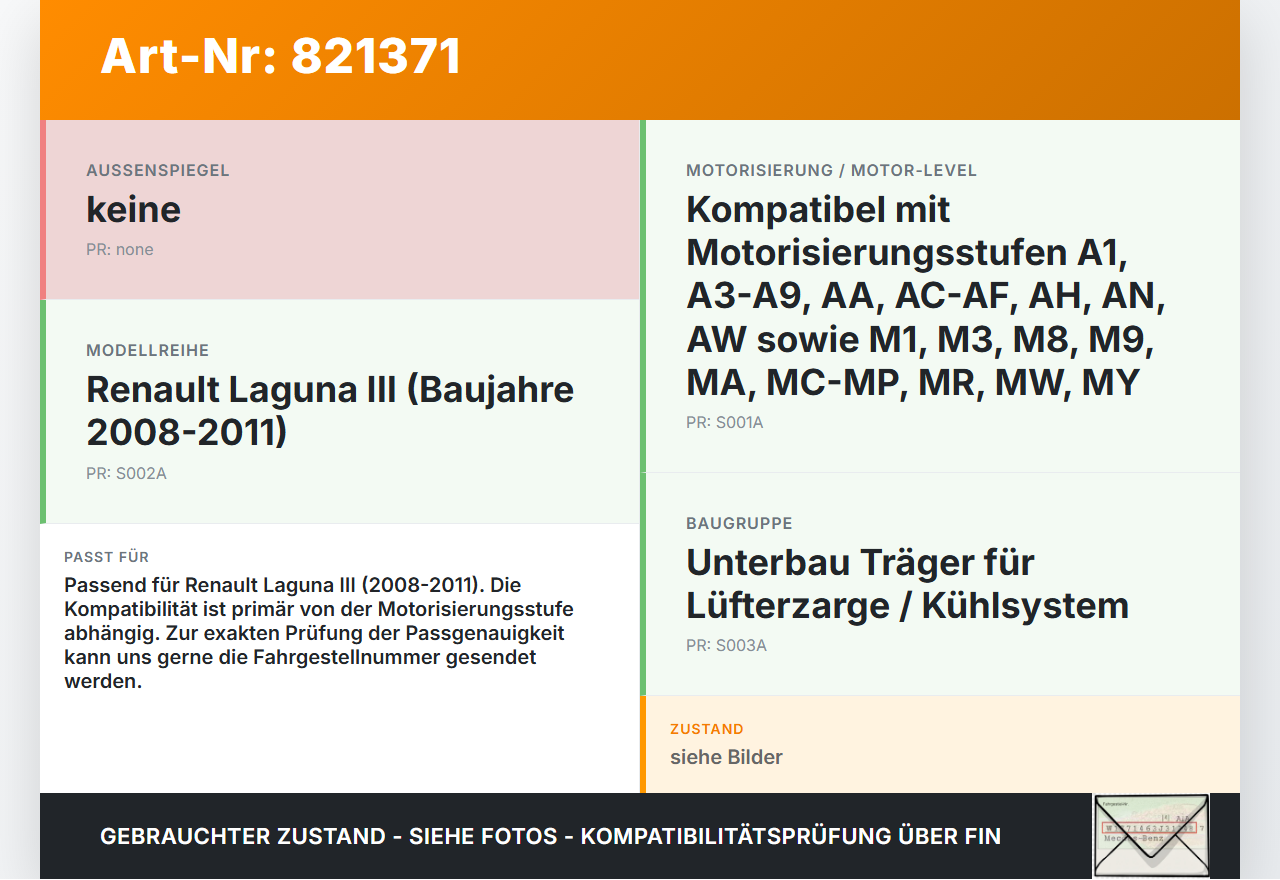 Renault Laguna III 3 08-11 Träger Verkleidung Unterbau für Lüfter Lüfterzarge Renault Laguna III 3 08-11 31.10.2007... Vorschau 3