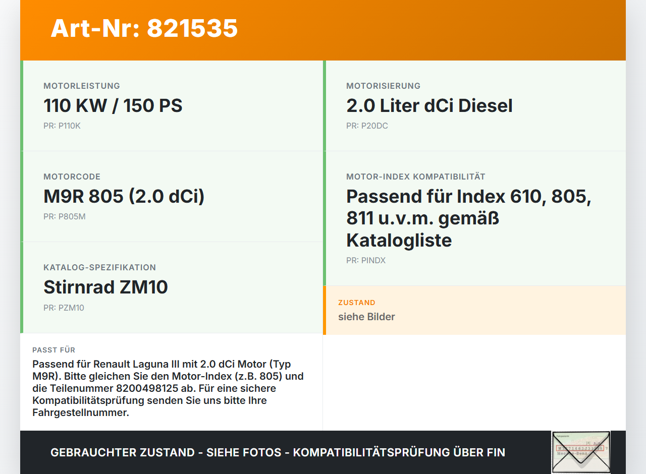 Renault Laguna III 3 08-11 dCi 2,0 110KW M9R805 Ausgleichswelle Renault Laguna III 3 08-11 31.10.2007 8200498125... Vorschau 3