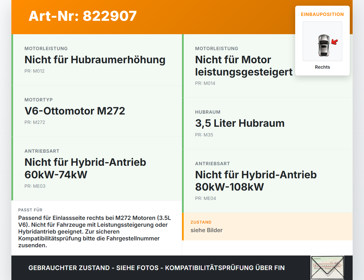 Mercedes C219 CLS 350 04-08 3,5 200KW 272.964 Nockenwelle Einlass Rechts Mercedes C219 CLS 350 04-08 14.07.2005... Vorschau 3