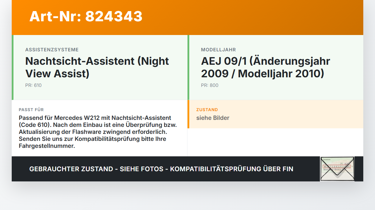 Mercedes W212 E350 09-14 Steuergerät ECU Nachtsicht Night Vision Mercedes W212 E350 09-14 14.02.2009 A2129002701... Vorschau 3