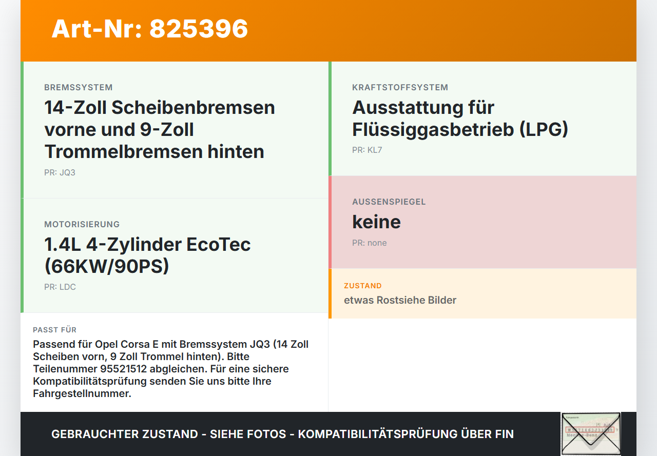 Opel Corsa E 14-19 ecotec 1,4 66KW Bremskraftverstärker Opel Corsa E 14-19 27.01.2016 95521512 39012510 0204J00042... Vorschau 3