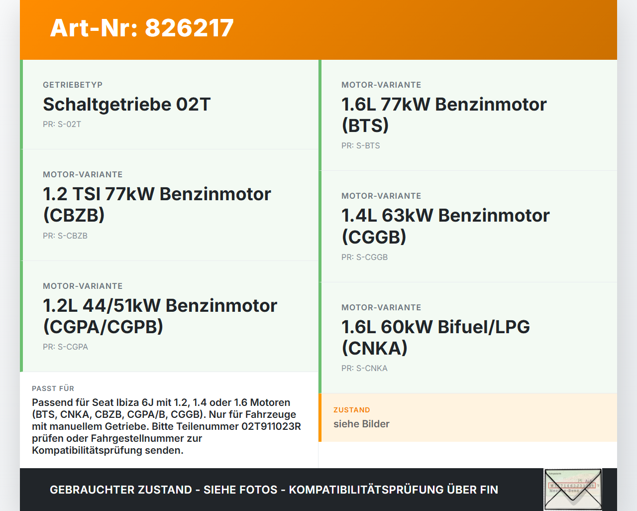Seat Ibiza 6J 12-15 TSI 1,4 63KW Anlasser Starter Seat Ibiza 6J 12-15 2012 02T911023R gebraucht Vorschau 3