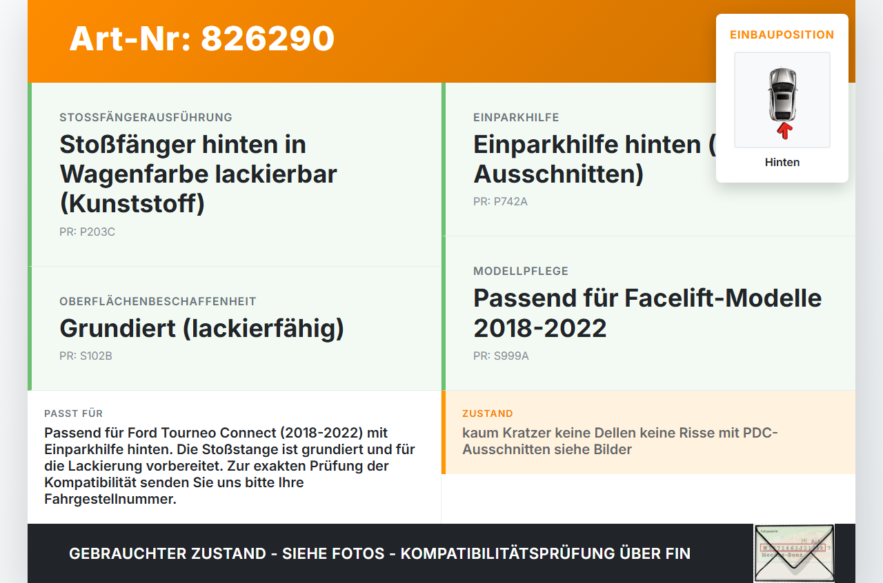 Ford Tourneo Connect 18-22 Stoßstange Stoßfänger Heckstosstange Hinten Ford Tourneo Connect 18-22 26.09.2019... Vorschau 3