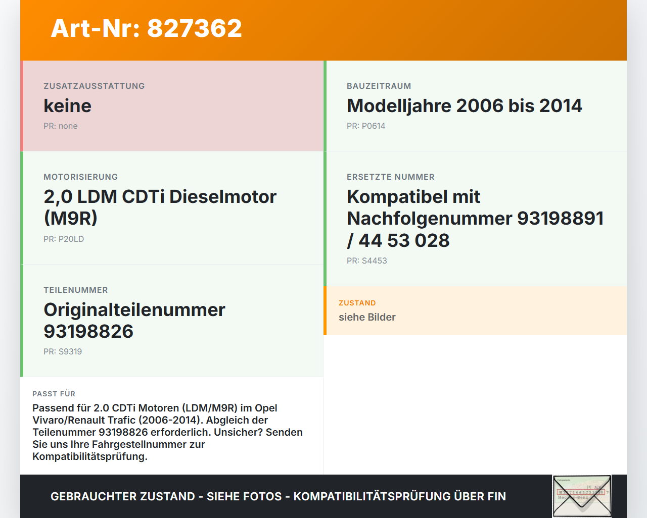 Opel Trafic Vivaro F7 06-14 CDTi 2,0  LDM Ölpumpe Opel Trafic Vivaro F7 06-14 28.10.2009 93198826 8200345633 gebraucht Vorschau 3