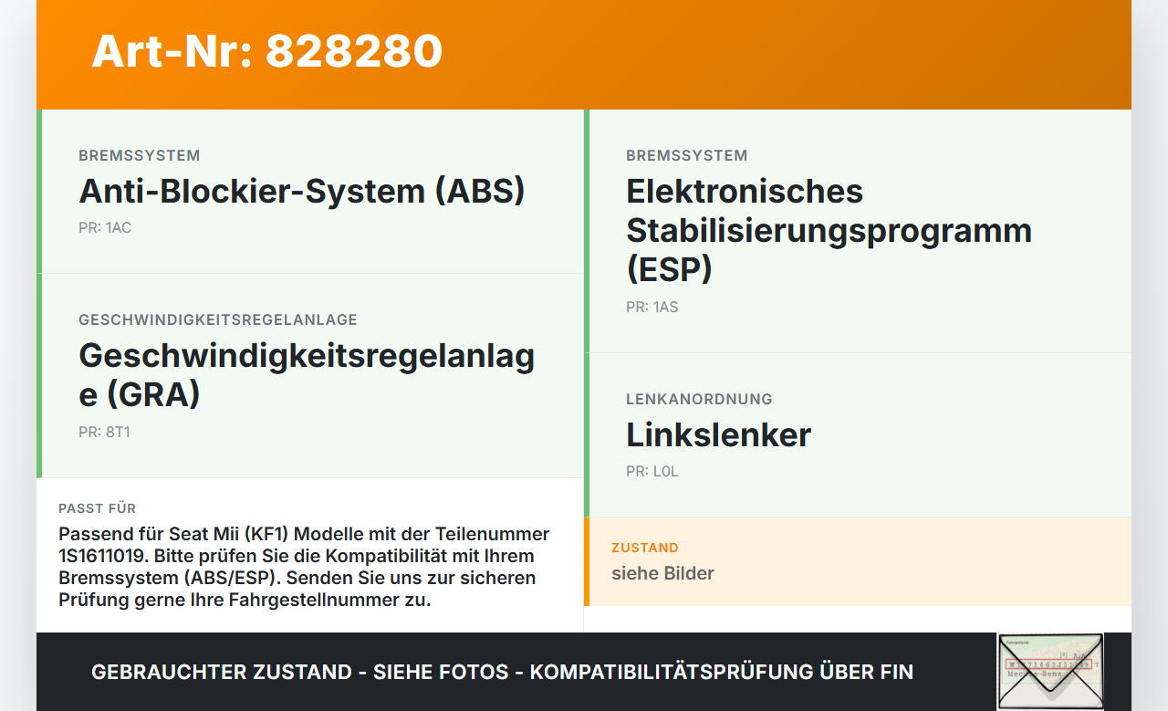 Seat Mii KF1 11-16 Hauptbremszylinder Bremszylinder Seat Mii KF1 11-16 22.09.2014 1S1611019 gebraucht Vorschau 3