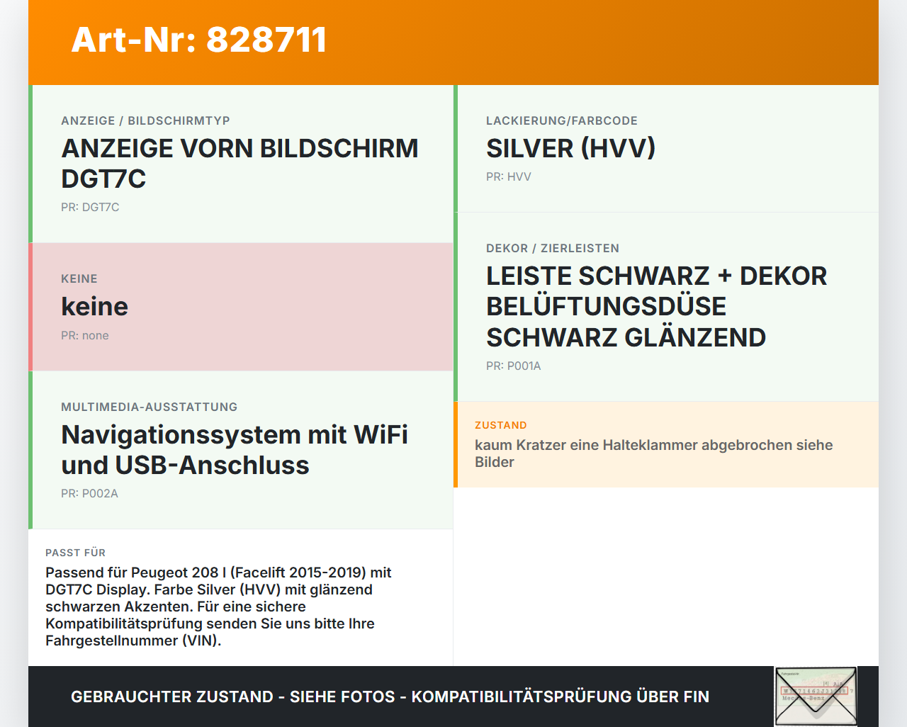 Peugeot 208 I CA 15-19 Blende Einbaurahmen Abdeckung für Display Mittelkonsole Peugeot 208 I CA 15-19 26.10.2017... Vorschau 3