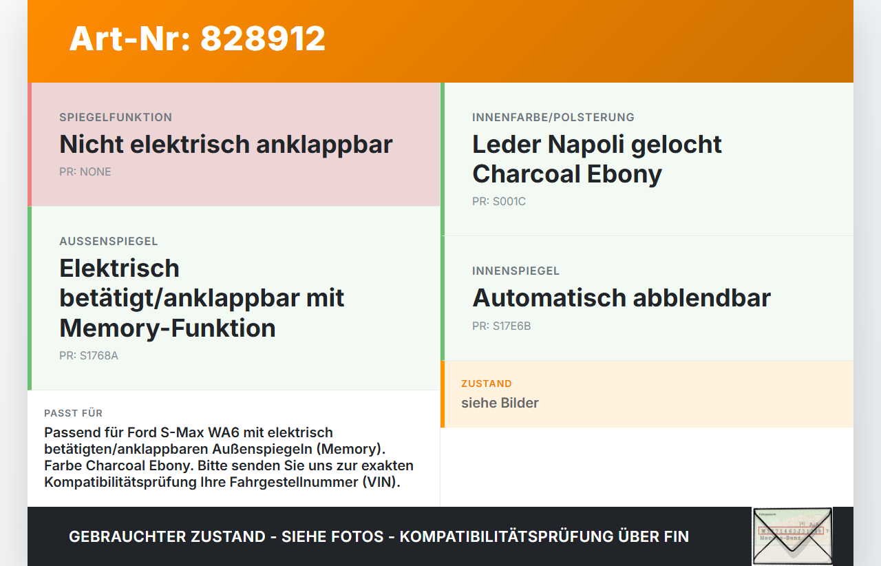 Ford S-Max WA6 06-14 Innenspiegel Rückspiegel Spiegel Innen Ford S-Max WA6 06-14 25.03.2010 AU5A-17E678-AD... Vorschau 3