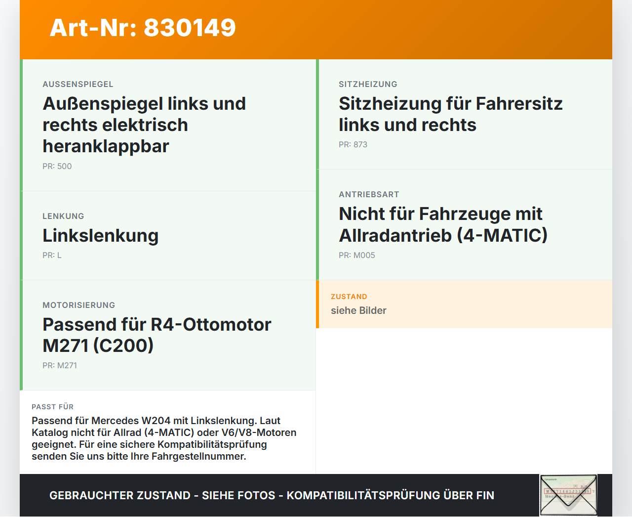 Mercedes C200 W204 07-11 Lenkungsteil oberes Kreuzgelenk Mercedes C200 W204 07-11 06.05.2010 A2044620278 gebraucht Vorschau 3