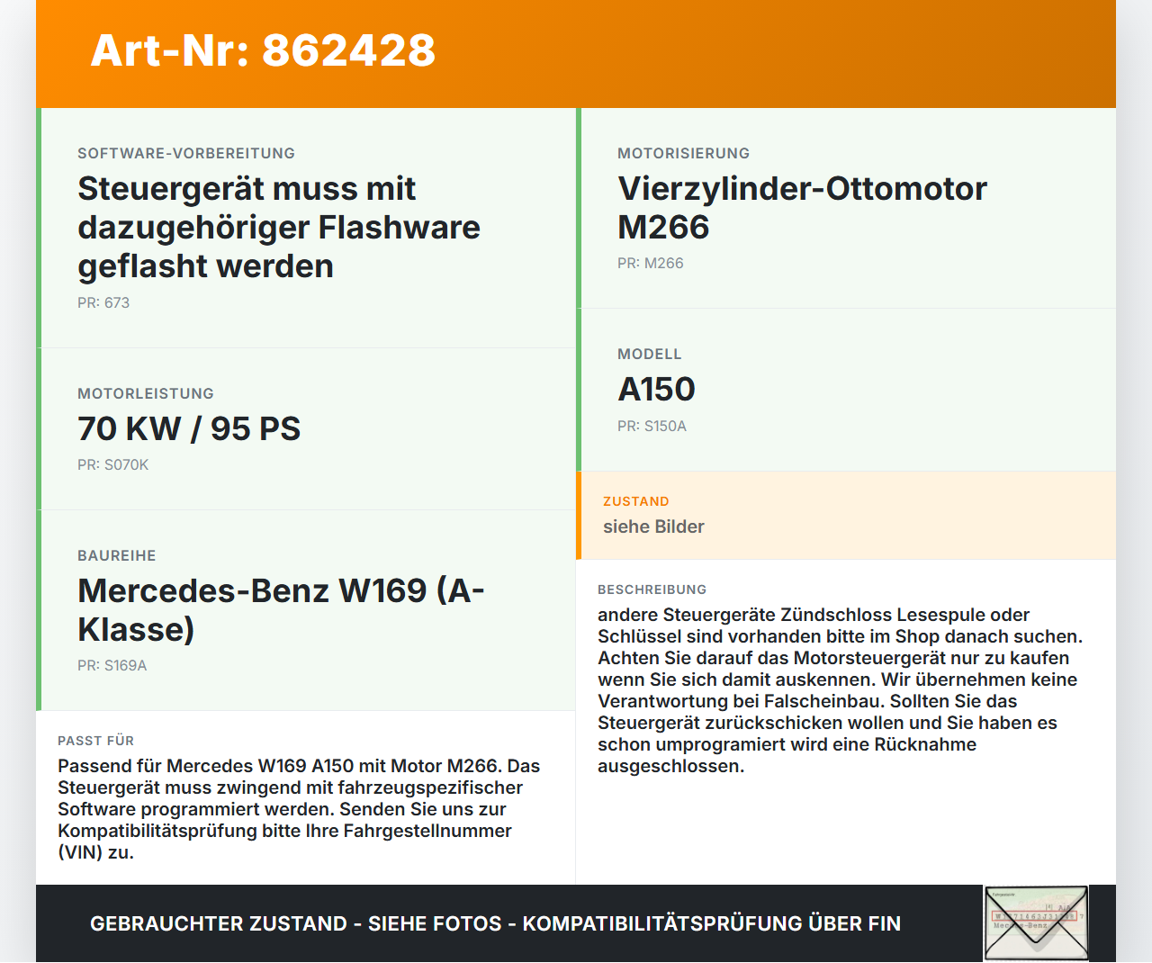 Mercedes W169 A150 04-08 1,5 70KW Steuergerät ECU für Motor Motorsteuergerät Mercedes W169 A150 04-08 11.11.2004... Vorschau 3