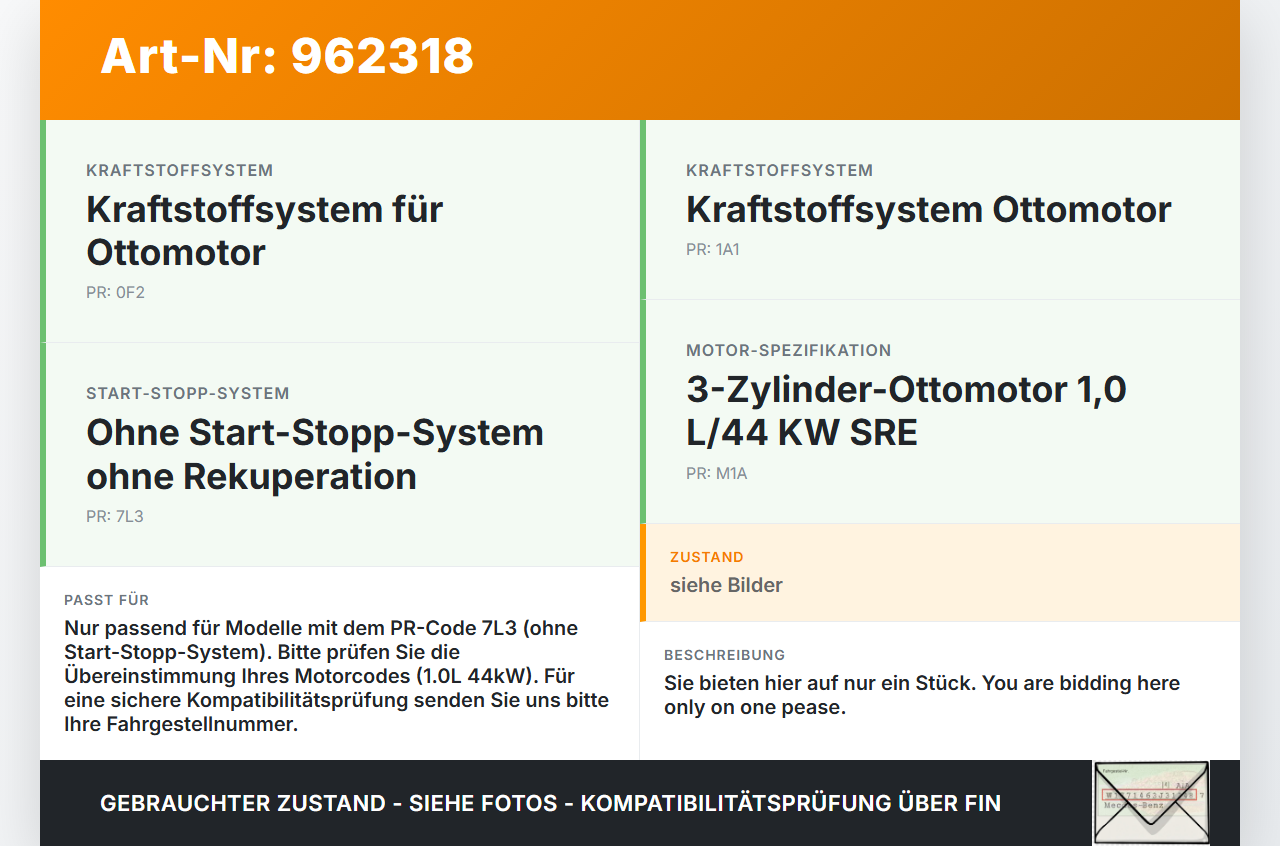 VW UP AA 15-23 1,0 44KW Magnetventil Vakuumventil für Kraftstoffbehälter VW UP AA 15-23 19.04.2017 1S0612041H gebraucht Vorschau 3
