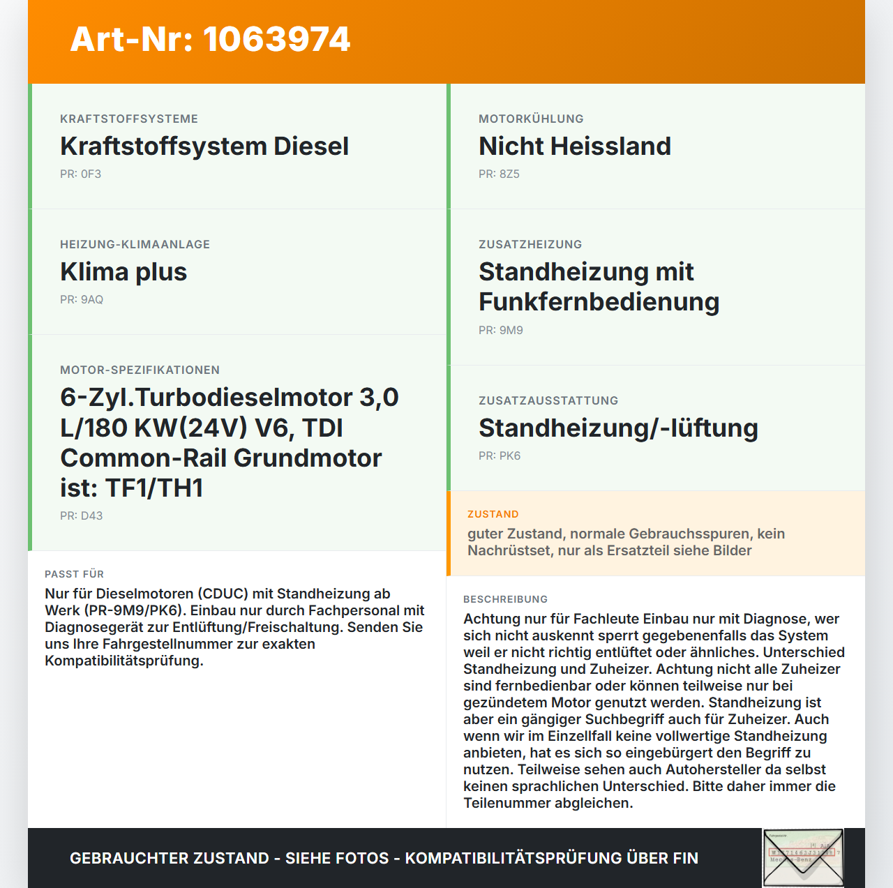 Audi A6 4G C7 11-14 qu Standheizung Zuheizer Eberspächer Hydronic II-SF D5S-F Audi A6 4G C7 11-14 qu 31.01.2012... Vorschau 3