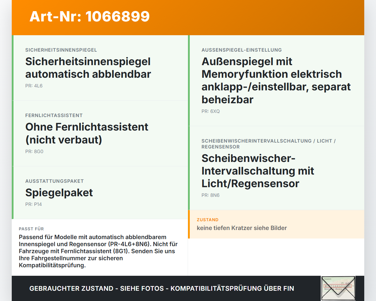 VW Touran II 5T 15-24 Innenspiegel Rückspiegel Spiegel Innen VW Touran II 5T 15-24 14.12.2015 3G0857511AC F003V077... Vorschau 3