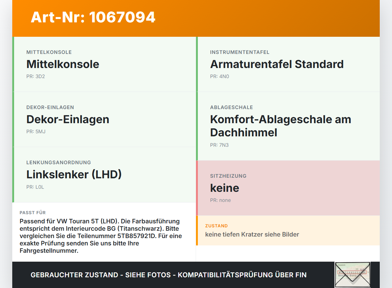 VW Touran II 5T 15-24 Ablagefach Staufach Fach VW Touran II 5T 15-24 14.12.2015 5TB857921D 5T1857921B 5T1857921... Vorschau 3