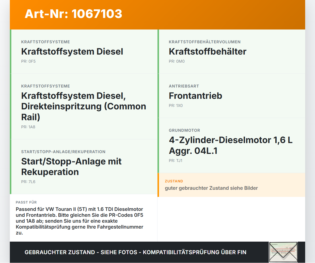 VW Touran II 5T 15-24 TDI 1,6 81KW Kraftstoffpumpe Kraftstoff Förderpumpe Tankgeber VW Touran II 5T 15-24... Vorschau 3