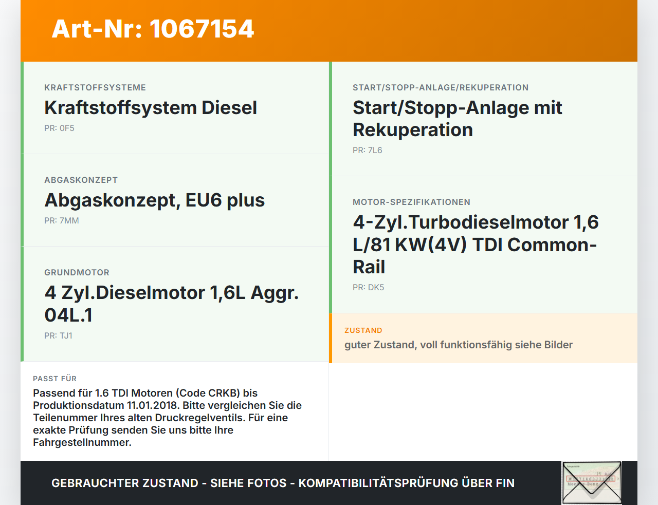VW Touran II 5T 15-24 TDI 1,6 81KW CRKB Ventil Common Rail Druckregelventil Druck VW Touran II 5T 15-24 14.12.2015... Vorschau 3