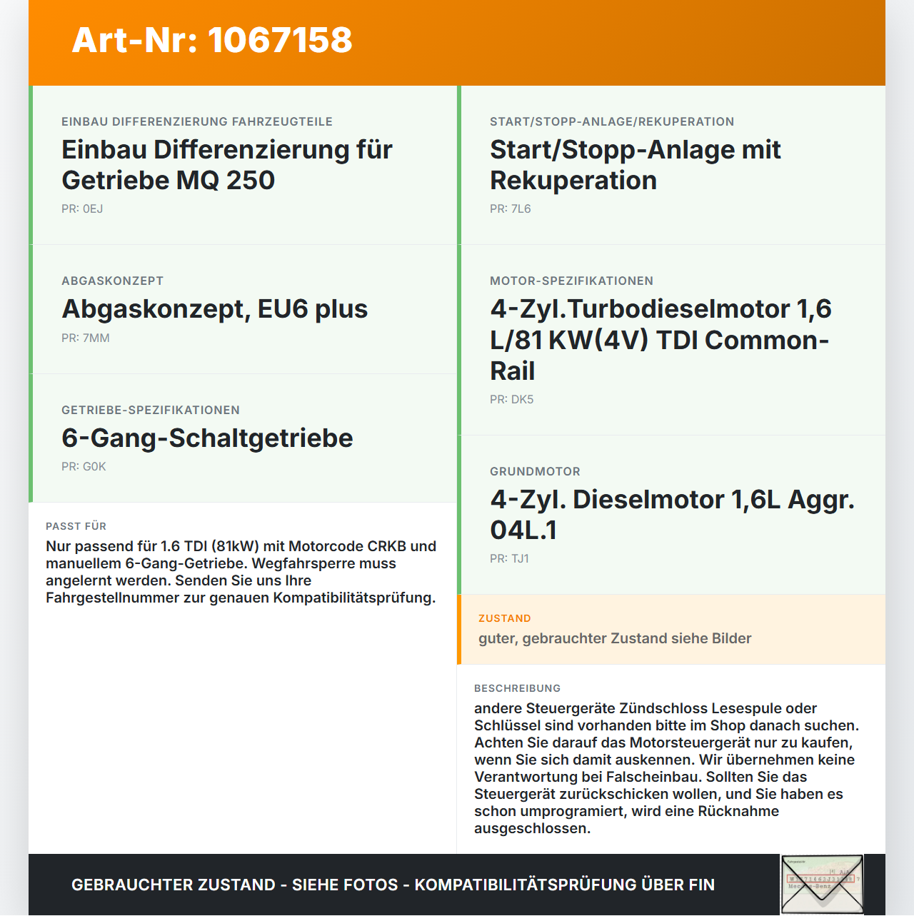 VW Touran II 5T 15-24 TDI 1,6 81KW Steuergerät ECU für Motor Motorsteuergerät VW Touran II 5T 15-24 14.12.2015... Vorschau 3