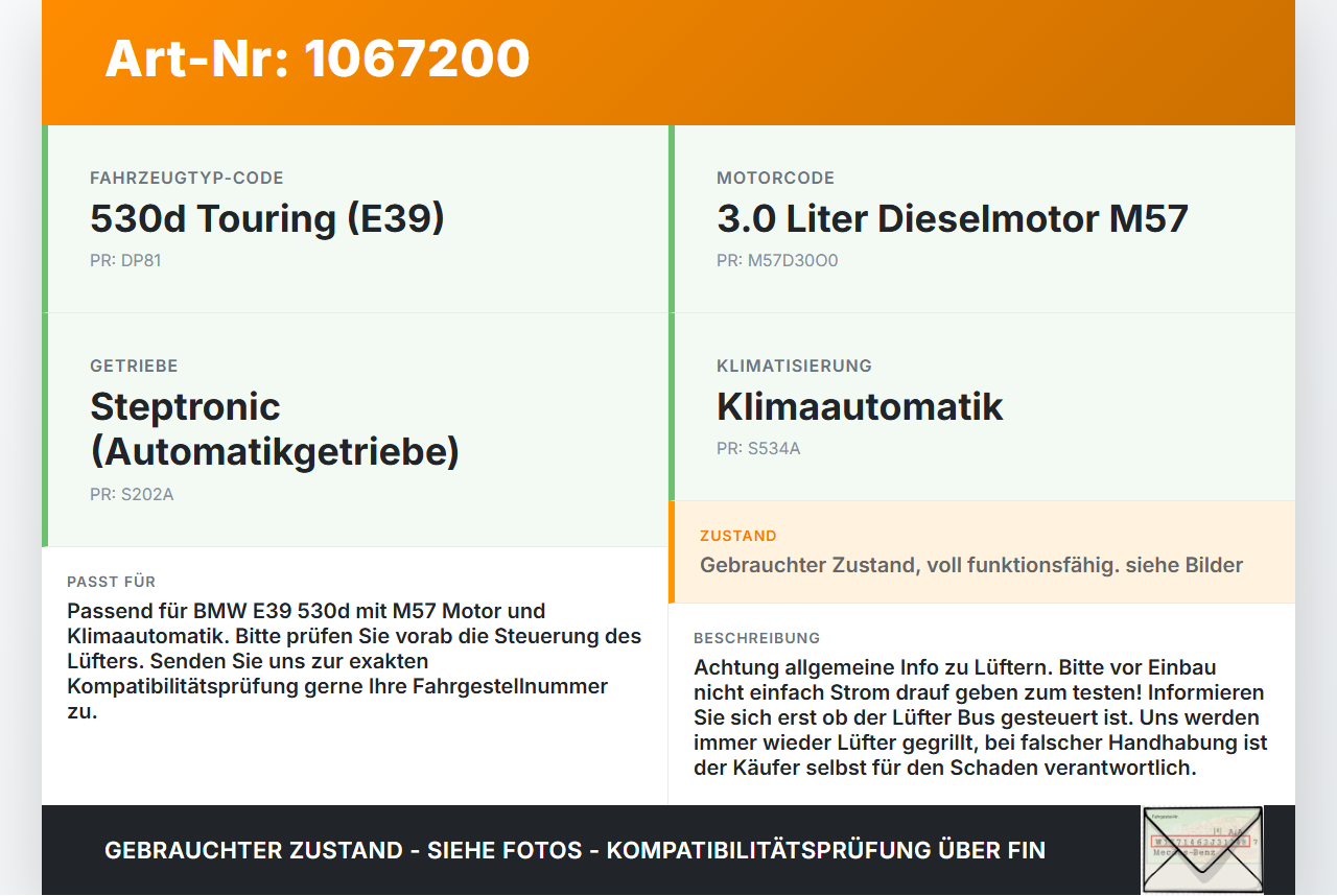 BMW 5er E39 530d 00-04 3,0d 142KW Viskokupplung Visco Kupplung ohne Lüfterrad BMW 5er E39 530d 00-04 09.04.2002... Vorschau 3