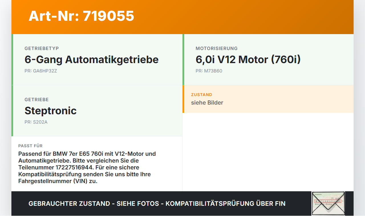BMW 7er E65 760i 02-05 6,0i 327KW Ölführung Ölleitung für Getriebe BMW 7er E65 760i 02-05 03.07.2002 7516944... Vorschau 3
